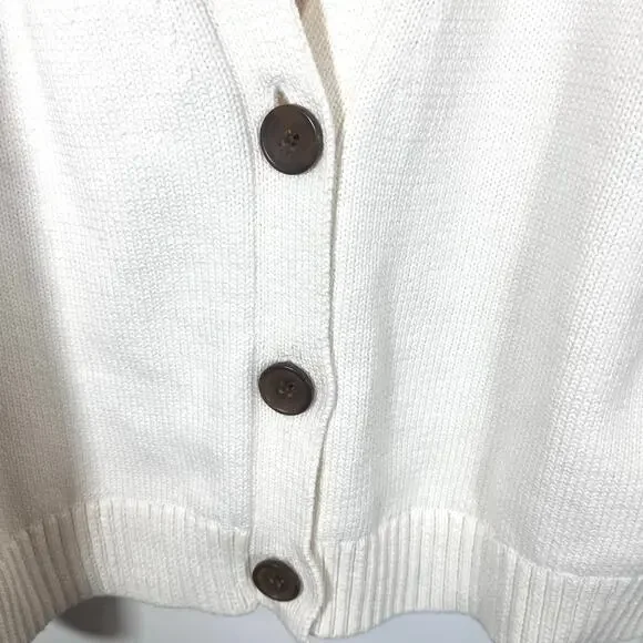J.Crew Cream Cardigan NWT Soft Girl Balletcore Preppy Cozy Knit Size L - Picture 8 of 10
